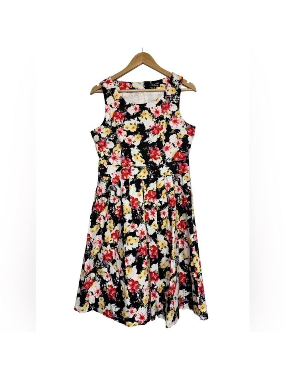 Teaberry Floral Sleeveless Midi Dress Size Large